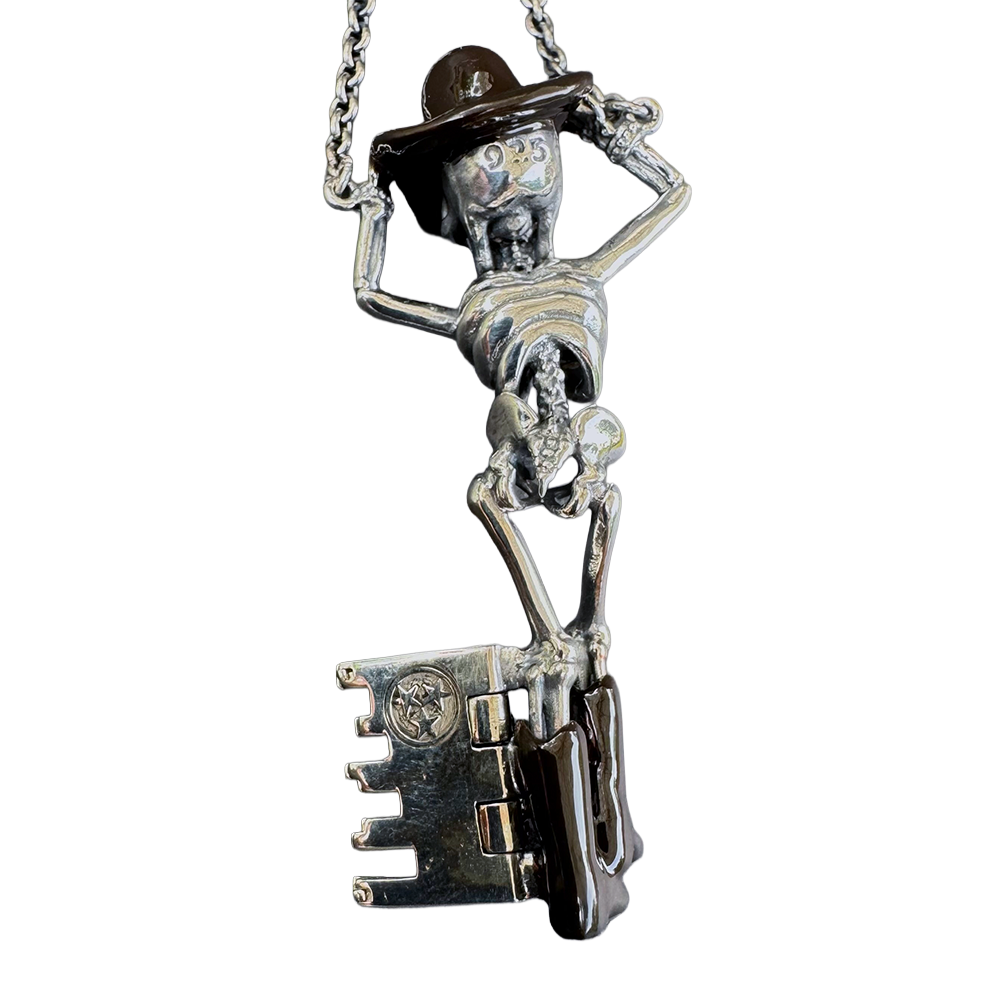 Boot Scoot’n Boogeyman Nashville-exclusive statement necklace by Monkey Wrench Designs, back view