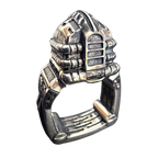 Fangface alien biomechanical ring by Monkey Wrench Designs, back view