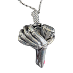 Heart of Power v-twin heart-and-dagger pendant by Monkey Wrench Designs, back view