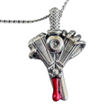 Heart of Power v-twin heart-and-dagger pendant by Monkey Wrench Designs