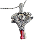 Heart of Power v-twin heart-and-dagger pendant by Monkey Wrench Designs