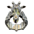 Rubberneck biomechanical giraffe ring by Monkey Wrench Designs, front view