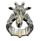 Rubberneck biomechanical giraffe ring by Monkey Wrench Designs, front view