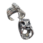 Sabretooth ring-and-cuff statement cuff bracelet by Monkey Wrench Designs, front view