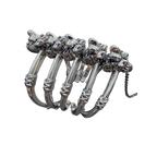 Sabretooth ring-and-cuff statement cuff bracelet by Monkey Wrench Designs, top view