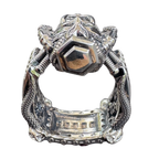 Samurai intricately detailed samurai ring by Monkey Wrench Designs, back view