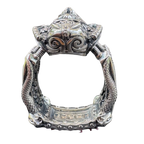 Samurai intricately detailed samurai ring by Monkey Wrench Designs, back view