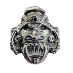 Samurai intricately detailed samurai ring by Monkey Wrench Designs, top view