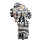Torque piston-powered statement ring by Monkey Wrench Designs, side view