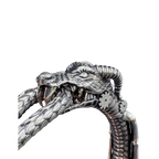 Wyvern Oroborus ouroboros dragon bangle bracelet by Monkey Wrench Designs, head detail
