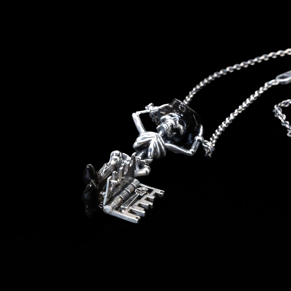 boot scootn boogeyman skeleton key necklace sterling silver angle