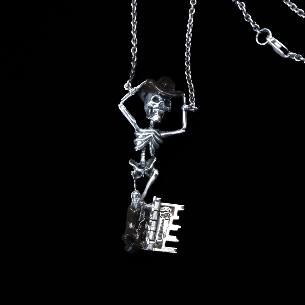 boot scootn boogeyman skeleton key necklace sterling silver front