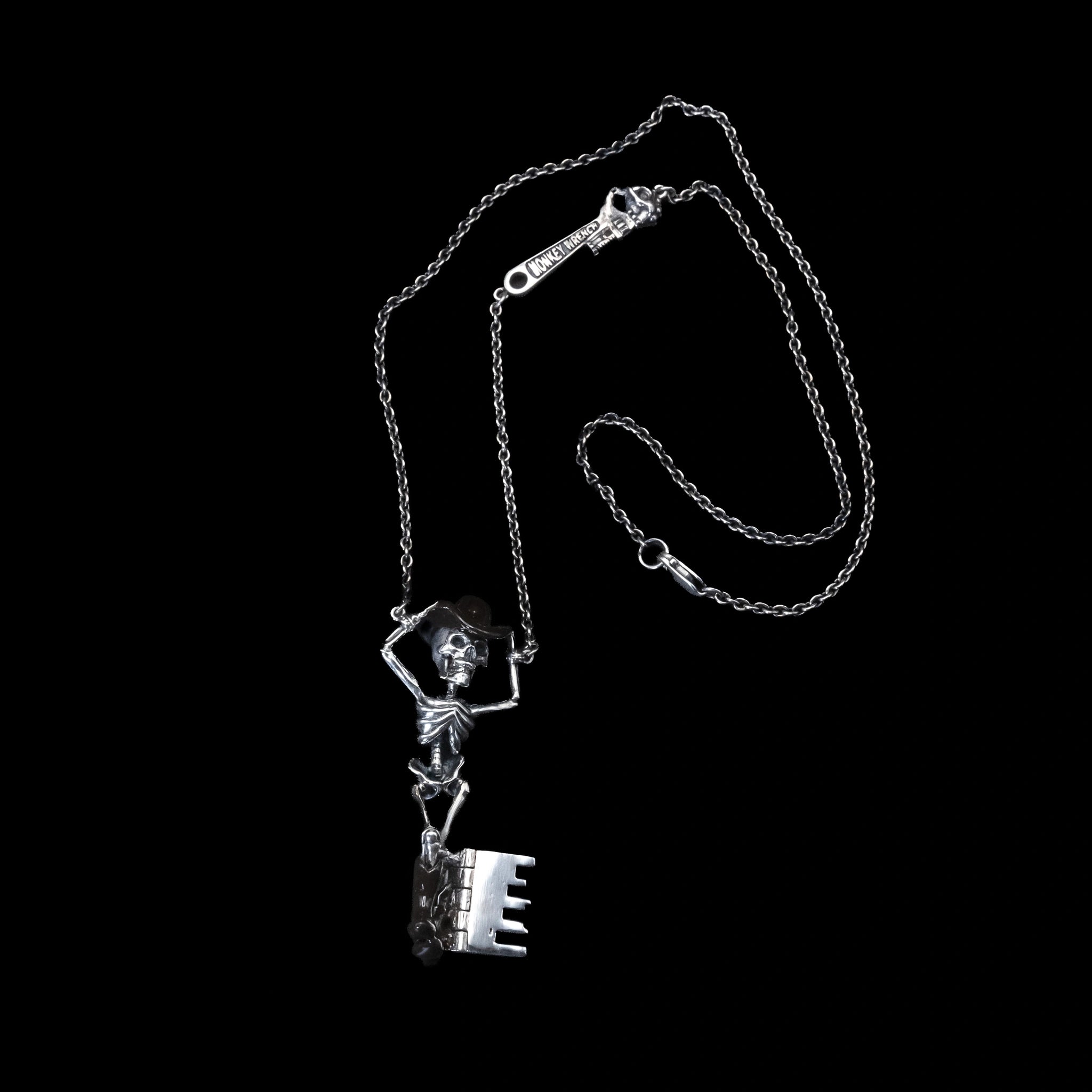 boot scootn boogeyman skeleton key necklace sterling silver with chain