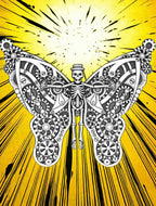 Butterfly clockwork butterfly-wing necklace by Monkey Wrench Designs