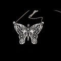butterfly steampunk skeleton necklace sterling silver front