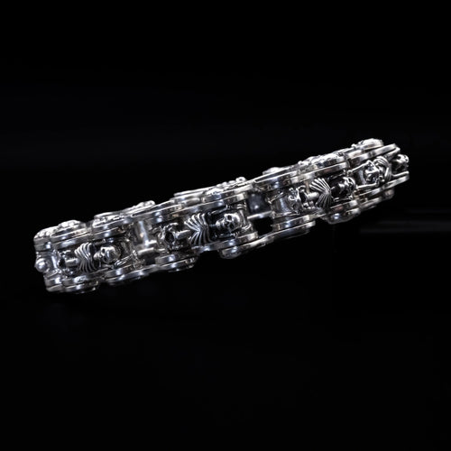 chain of fools motorcycle chain bracelet sterling silver angle