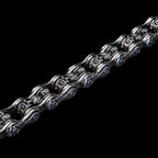 chain of fools motorcycle chain bracelet sterling silver close up