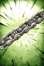 Chain of Fools motorcycle-chain statement bracelet by Monkey Wrench Designs