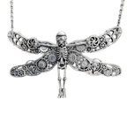 Dragonfly clockwork skeleton dragonfly necklace by Monkey Wrench Designs, front view