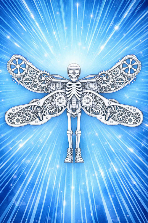 Dragonfly clockwork skeleton dragonfly necklace by Monkey Wrench Designs