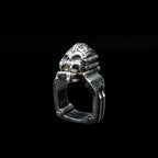fangface skull ring sterling silver front