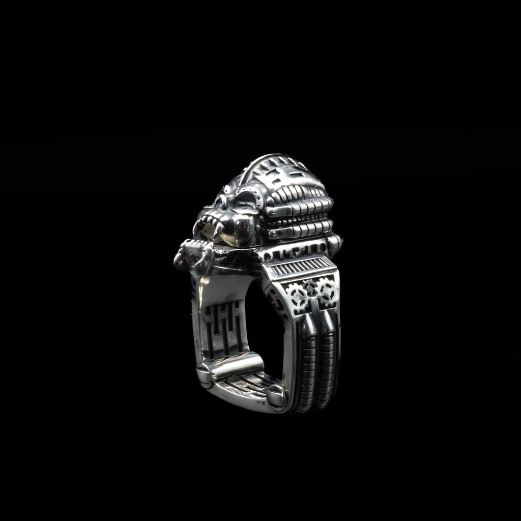 fangface skull ring sterling silver side