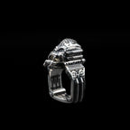 fangface skull ring sterling silver side