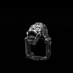 gearhead skull ring sterling silver angle