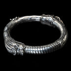heads or tails wyvern lion bangle bracelet sterling silver angle