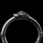 heads or tails wyvern lion bangle bracelet sterling silver side