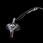 heart of power v twin engine necklace sterling silver angle