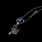 jester skeleton key necklace sterling silver side