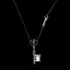 jester skeleton key necklace sterling silver with chain