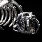 sabretooth skull ring cuff sterling silver ring and cuff detail