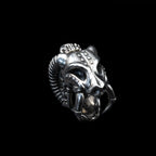 sabretooth skull ring cuff sterling silver ring front