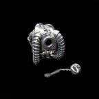 sabretooth skull ring cuff sterling silver ring hidden compartment