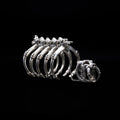 sabretooth skull ring cuff sterling silver set angle