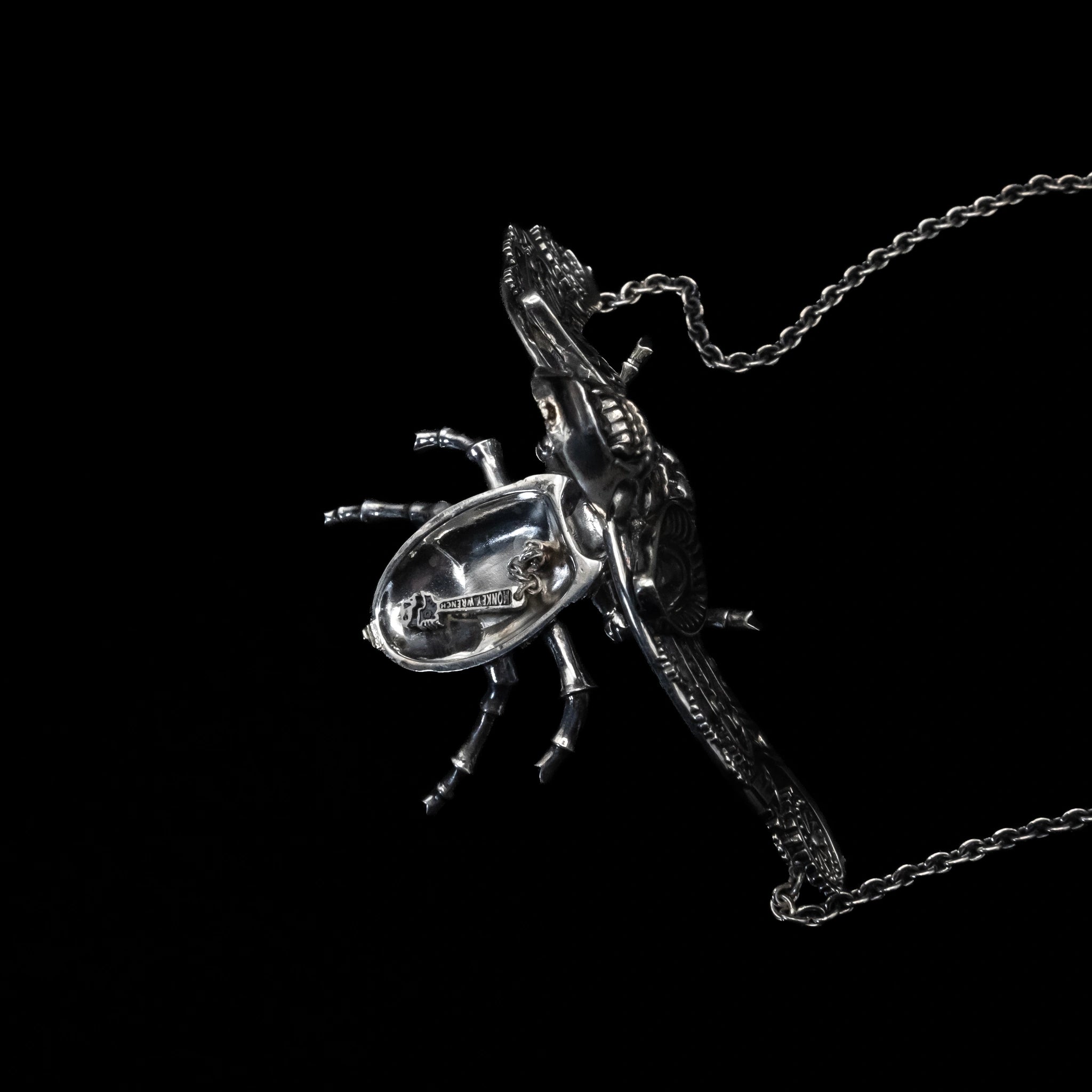 scarilla gorilla scarab necklace sterling silver detail