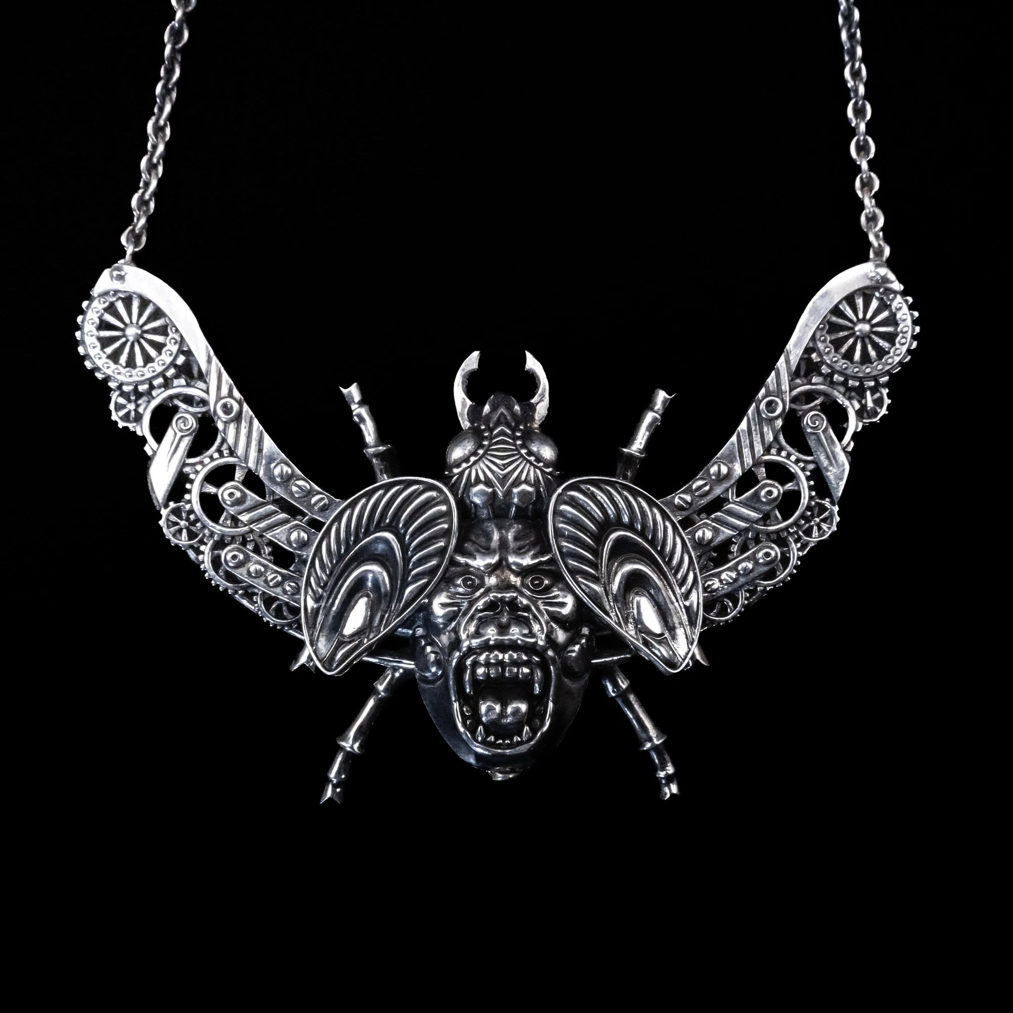 scarilla gorilla scarab necklace sterling silver front