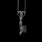 the manacled king skeleton key necklace sterling silver front