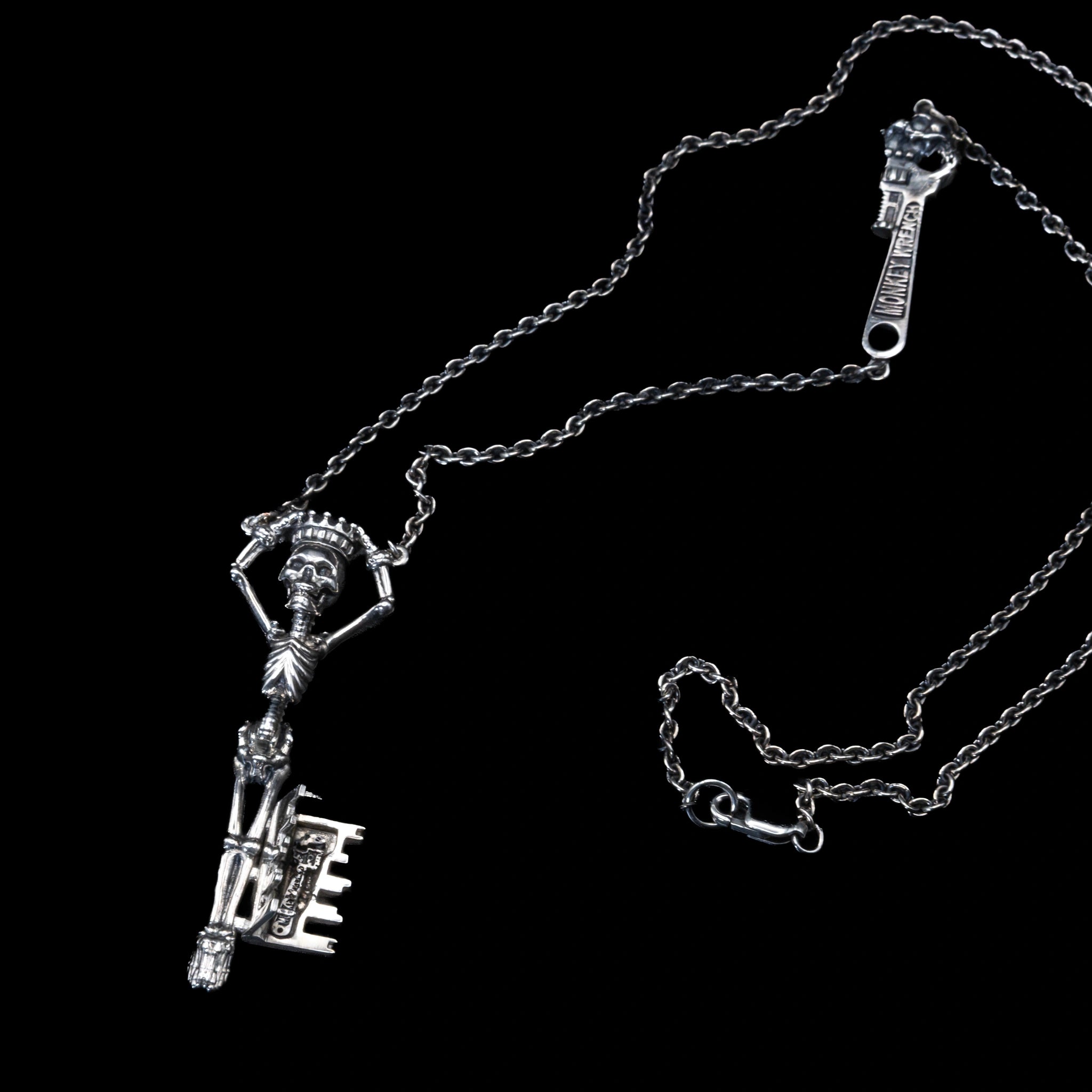 the manacled king skeleton key necklace sterling silver full necklace