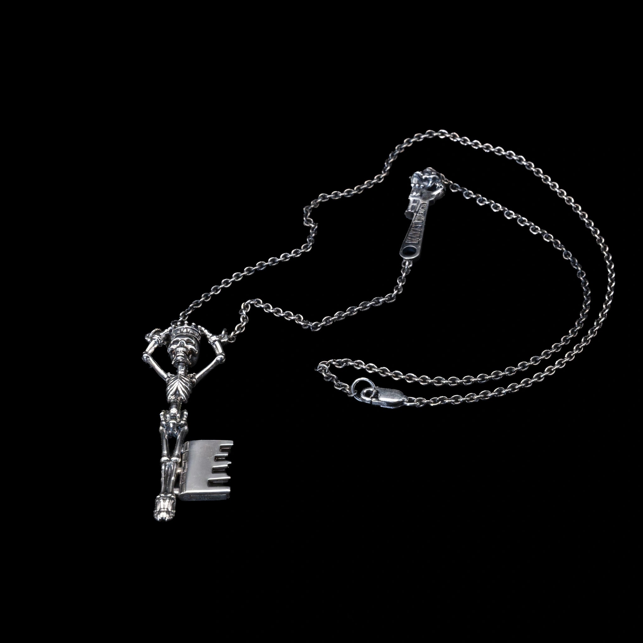 the manacled king skeleton key necklace sterling silver with chain