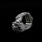 torque engine ring sterling silver back