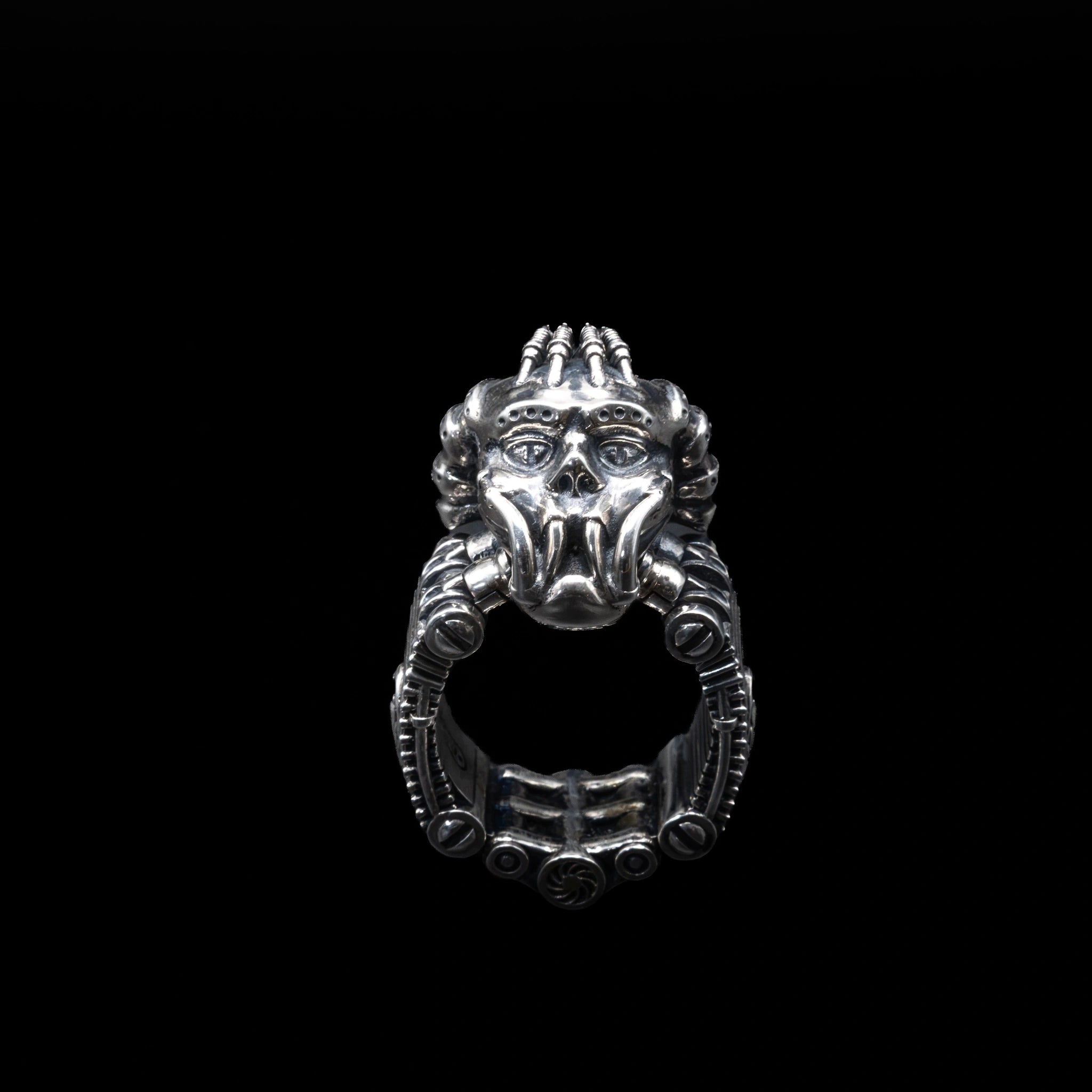 torque engine ring sterling silver front