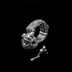 torque engine ring sterling silver hidden compartment